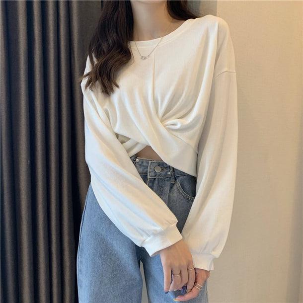 クロップドデザインスウェット 5118-画像10-韓国ファッション通販POPREA［ポップリア］