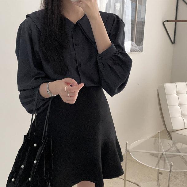 ダブルハンサムカットカラーブラウス 5113-画像10-韓国ファッション通販POPREA［ポップリア］