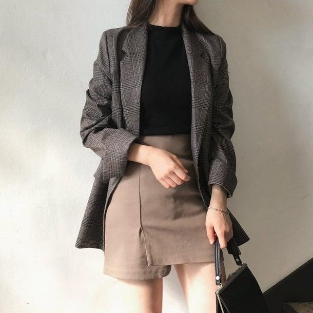 グレンチェックテーラードジャケット 4971-画像11-韓国ファッション通販POPREA［ポップリア］