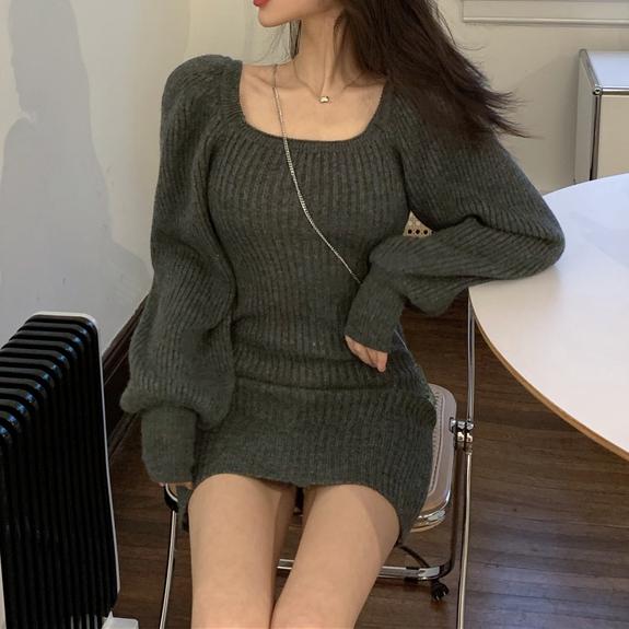 ベーシックショートリブニットワンピ 4866-画像11-韓国ファッション通販POPREA［ポップリア］