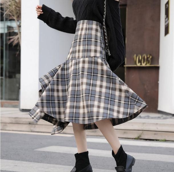 マーメイドフレアチェックスカート 5062-画像11-韓国ファッション通販POPREA［ポップリア］