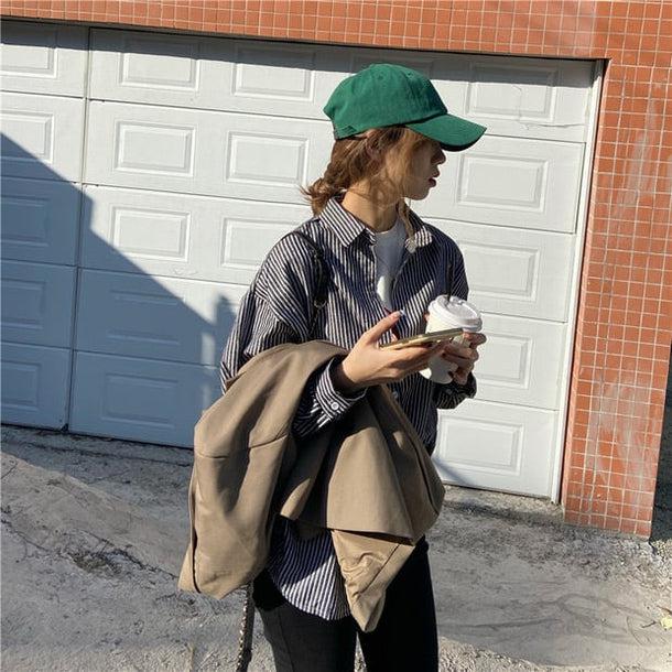 カジュアルストライプシャツ 5150-画像11-韓国ファッション通販POPREA［ポップリア］