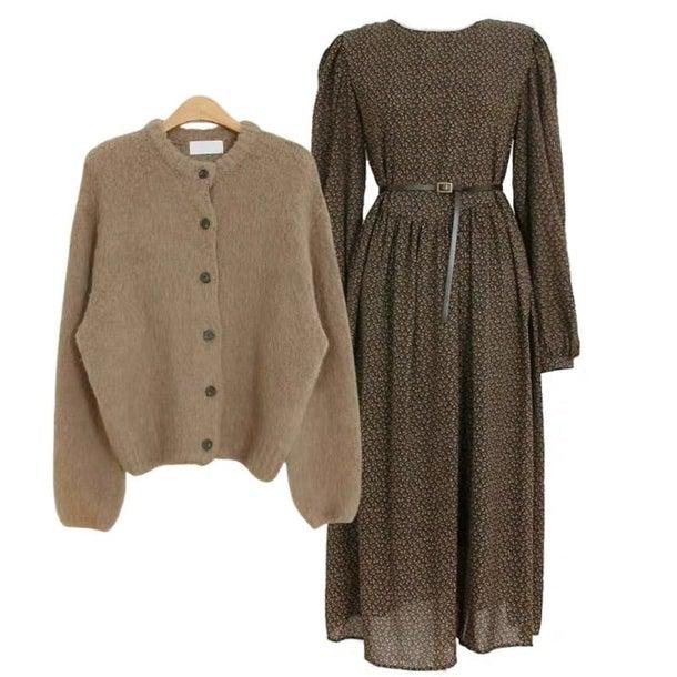 ウールタッチカーディガンワンピースセット 4938-画像11-韓国ファッション通販POPREA［ポップリア］