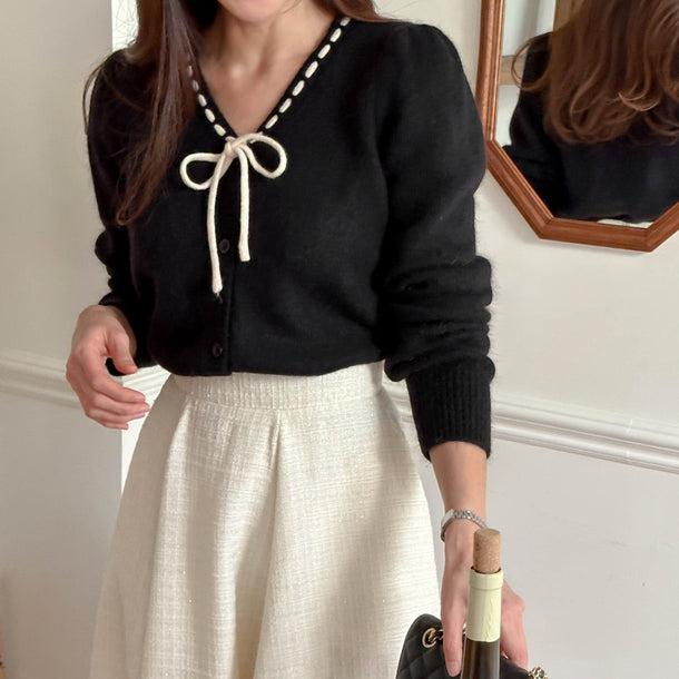 ステッチラインリボンデザインニット ﻿﻿ 5742-画像11-韓国ファッション通販POPREA［ポップリア］