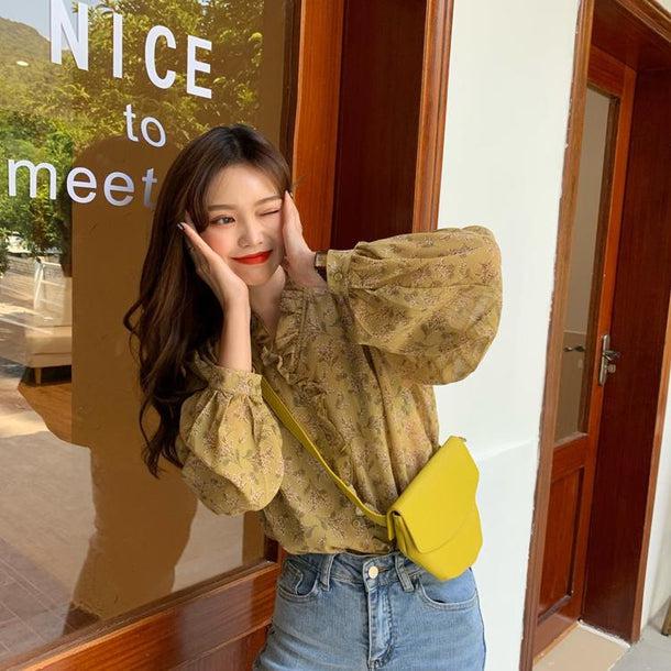 フラワーパターンフリルブラウス﻿ 5144-画像11-韓国ファッション通販POPREA［ポップリア］