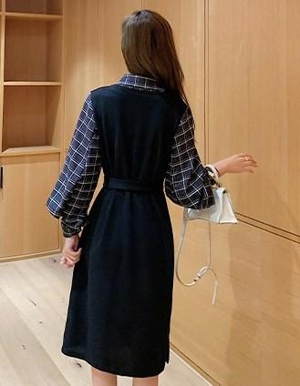 フェイクブラウス＆ブラックジャンスカドレス 4738-画像11-韓国ファッション通販POPREA［ポップリア］