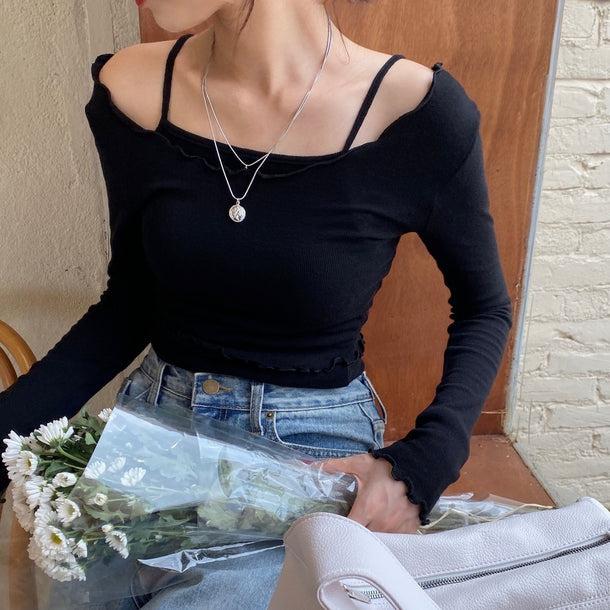 レイヤードメロースリムトップス 5116-画像11-韓国ファッション通販POPREA［ポップリア］