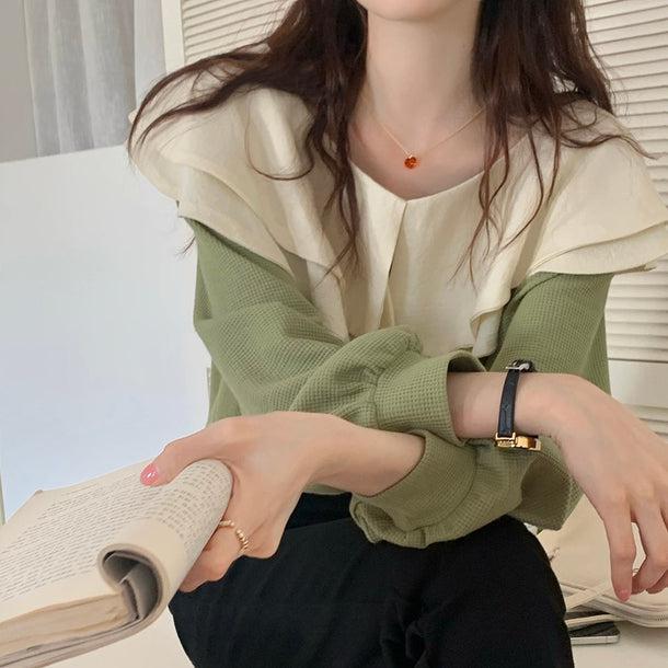 ダブルフリルカラートップス 5094-画像11-韓国ファッション通販POPREA［ポップリア］