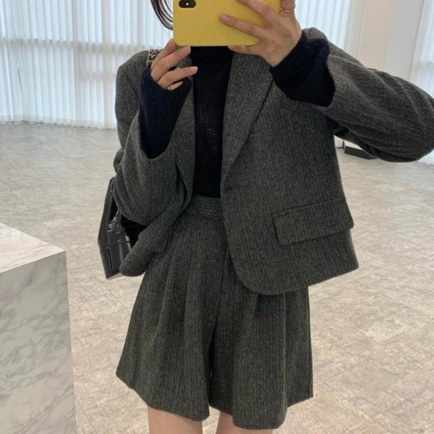 ウールテーラードショートジャケット 4795-画像11-韓国ファッション通販POPREA［ポップリア］