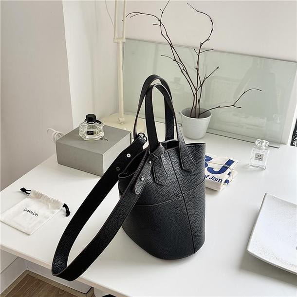 レザー調ポータブルバケットバッグ 4835-画像11-韓国ファッション通販POPREA［ポップリア］