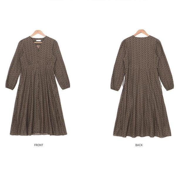 レトロフラワーVネックワンピ 4763-画像11-韓国ファッション通販POPREA［ポップリア］