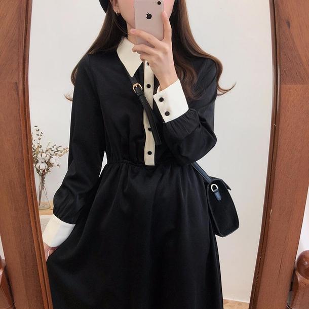 ハイウエストブラックワンピース 4851-画像11-韓国ファッション通販POPREA［ポップリア］