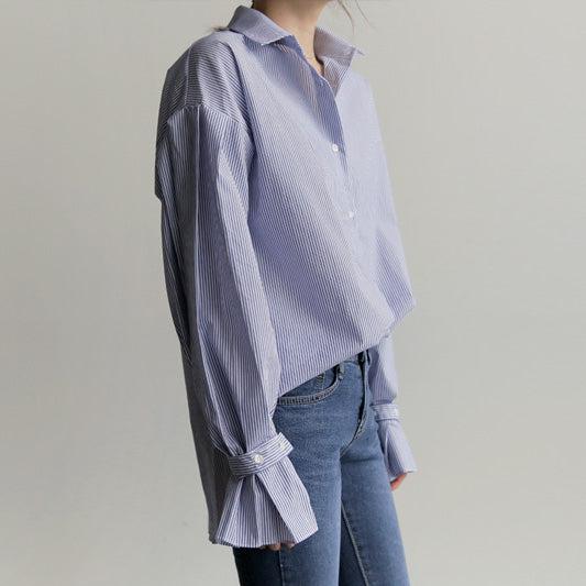 キャンディスリーブストライプシャツ＆ベスト 5045-画像11-韓国ファッション通販POPREA［ポップリア］