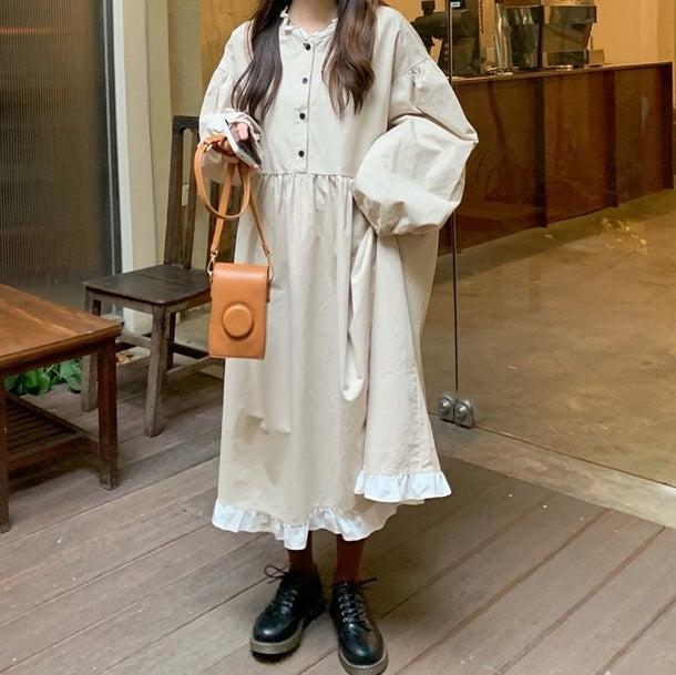 Aラインフリルワンピース 5086-画像11-韓国ファッション通販POPREA［ポップリア］