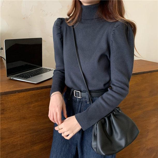 パフスリデザインニット 5024-画像11-韓国ファッション通販POPREA［ポップリア］