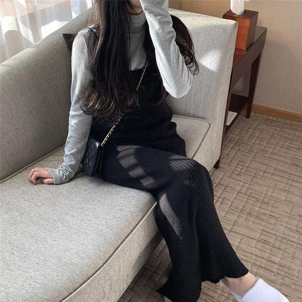 ニットキャミソールロングワンピース 4735-画像11-韓国ファッション通販POPREA［ポップリア］