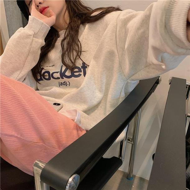 シンプルロゴルーズトレーナー 4854-画像11-韓国ファッション通販POPREA［ポップリア］