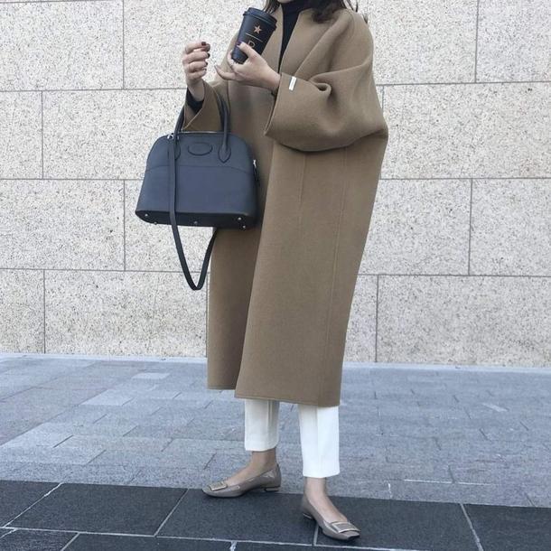 ノーカラーソフトタッチカーディガンコート 4840-画像11-韓国ファッション通販POPREA［ポップリア］