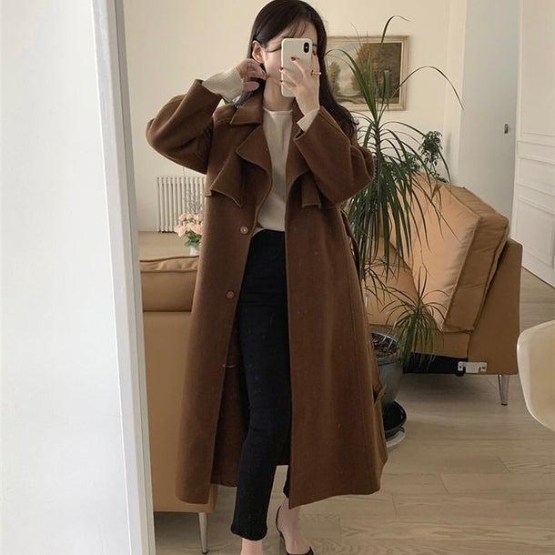 ラペルレディロングコート 4932-画像11-韓国ファッション通販POPREA［ポップリア］