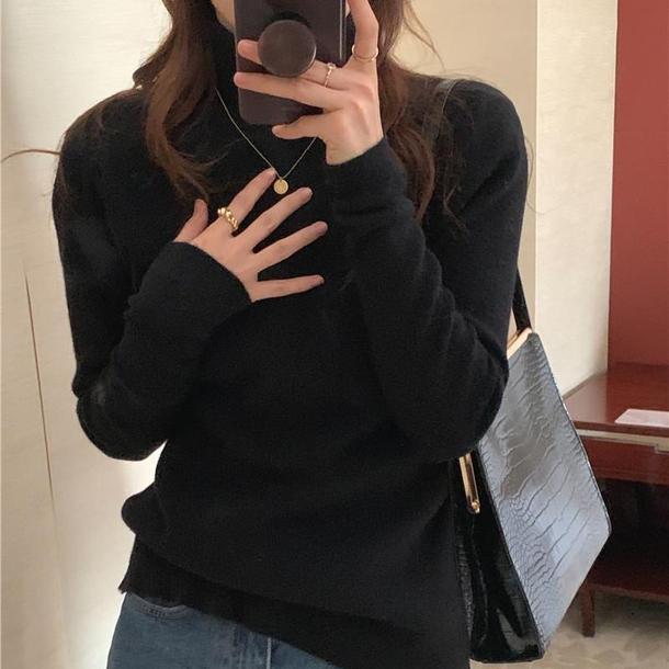 リブタートルニットトップス 4930-画像12-韓国ファッション通販POPREA［ポップリア］