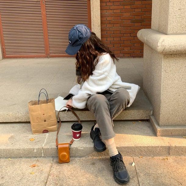 リバーシブルチェックボアジャケット 4934-画像12-韓国ファッション通販POPREA［ポップリア］