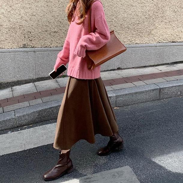 ハイウエストフレアスカート 4888-画像12-韓国ファッション通販POPREA［ポップリア］