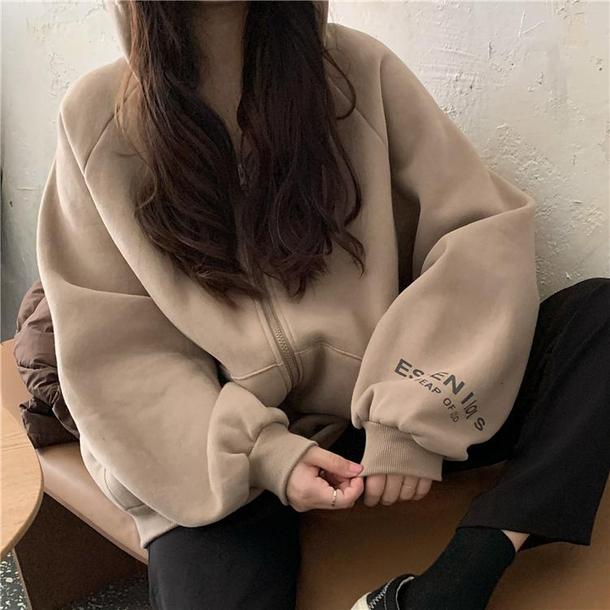 バックロゴルーズジップパーカー 4908-画像12-韓国ファッション通販POPREA［ポップリア］