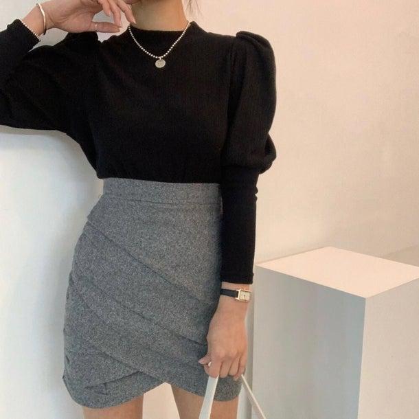 ぷちハイネックパフスリーブニット 4992-画像12-韓国ファッション通販POPREA［ポップリア］