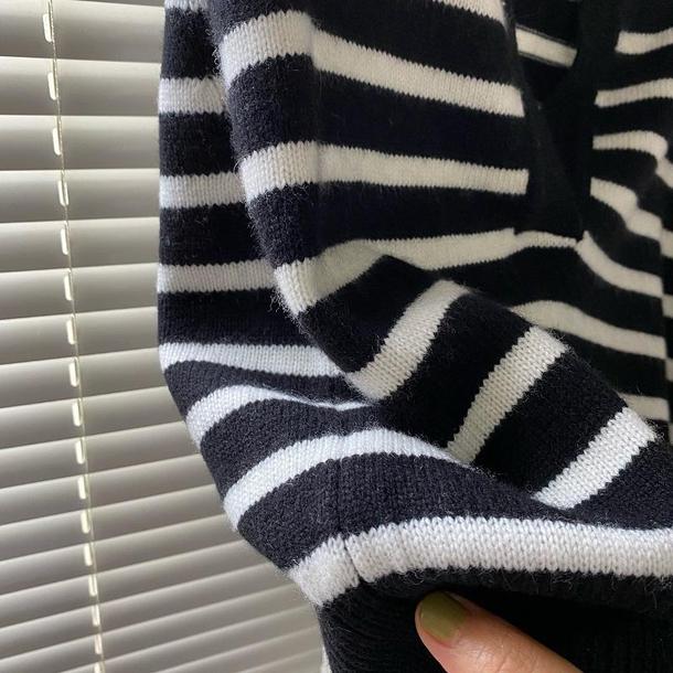 POLOボーダーニットベスト 4712-画像12-韓国ファッション通販POPREA［ポップリア］