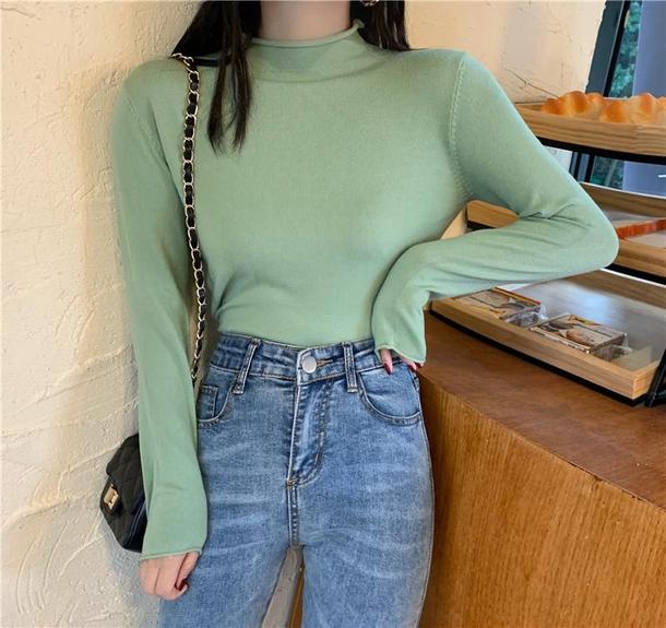 ベーシックハイネックカラートップス 4872-画像12-韓国ファッション通販POPREA［ポップリア］