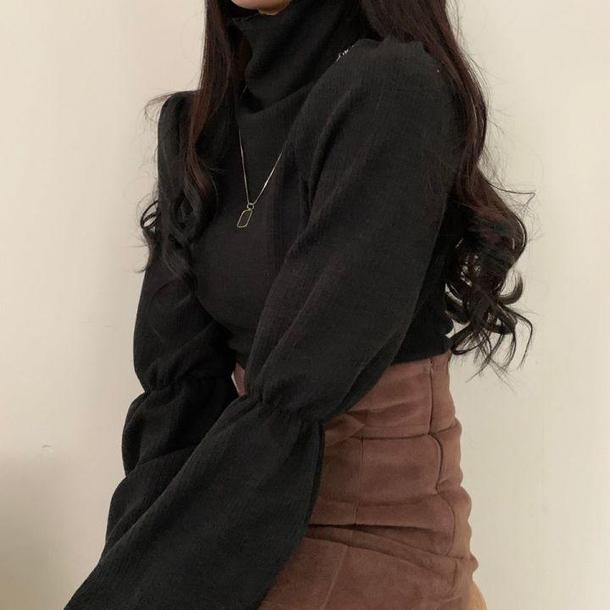 トランペットスリーブハイネックリブニット 4852-画像12-韓国ファッション通販POPREA［ポップリア］