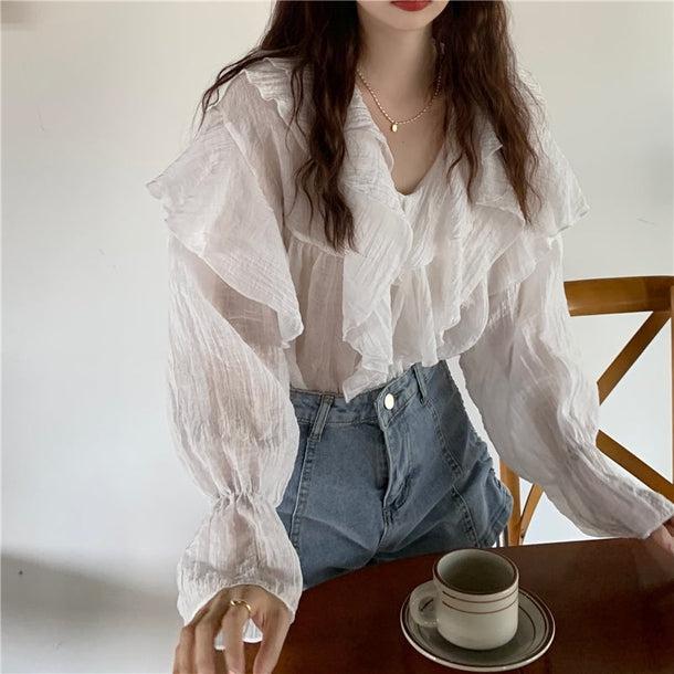 ラベンダーフリルブラウス﻿ 5137-画像12-韓国ファッション通販POPREA［ポップリア］