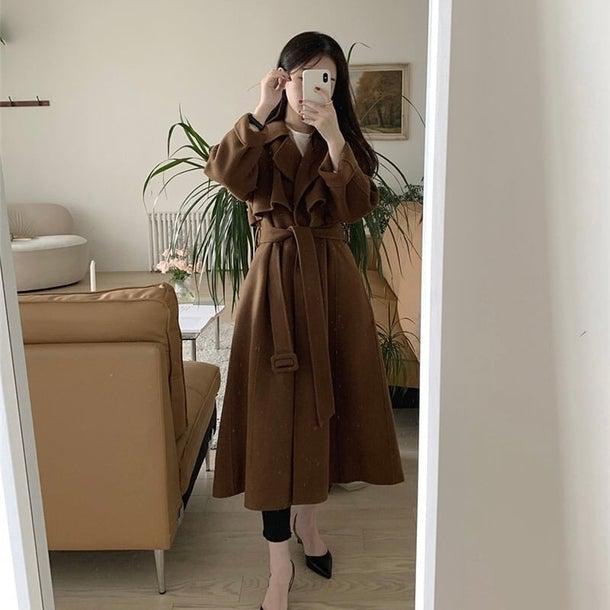 ラペルレディロングコート 4932-画像12-韓国ファッション通販POPREA［ポップリア］