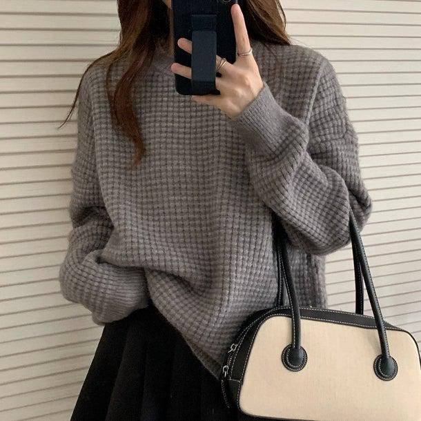 ワッフルベーシックプルオーバー 4958-画像12-韓国ファッション通販POPREA［ポップリア］