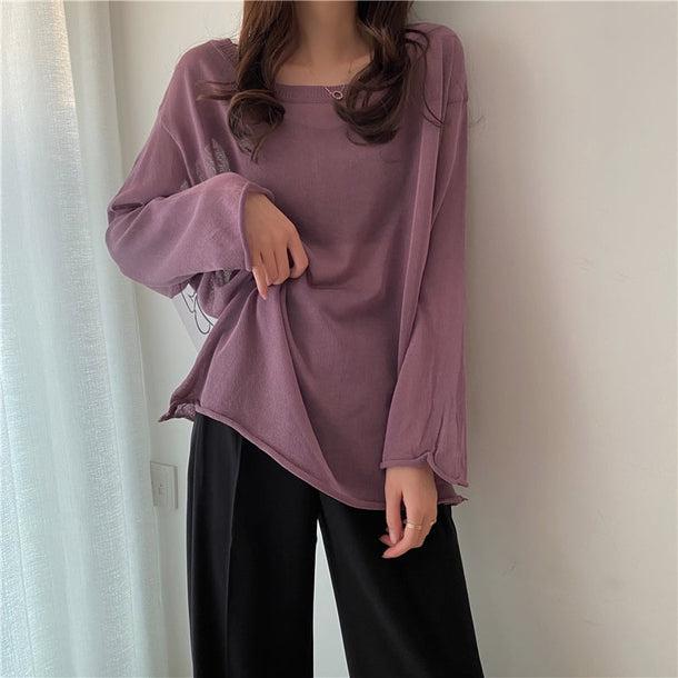 ラウンドネックシアートップス 5101-画像12-韓国ファッション通販POPREA［ポップリア］