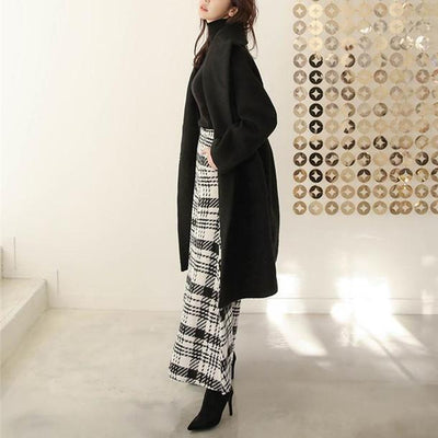 ハイウエストウールチェックワイドパンツ 4841-画像12-韓国ファッション通販POPREA［ポップリア］