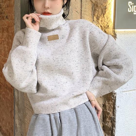 ハイネックワンポイントボリュームニット 4916-画像12-韓国ファッション通販POPREA［ポップリア］