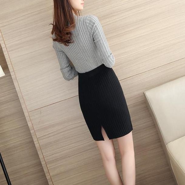リブニットミニスカート 4767 - 韓国ファッション通販サイトPOPREA