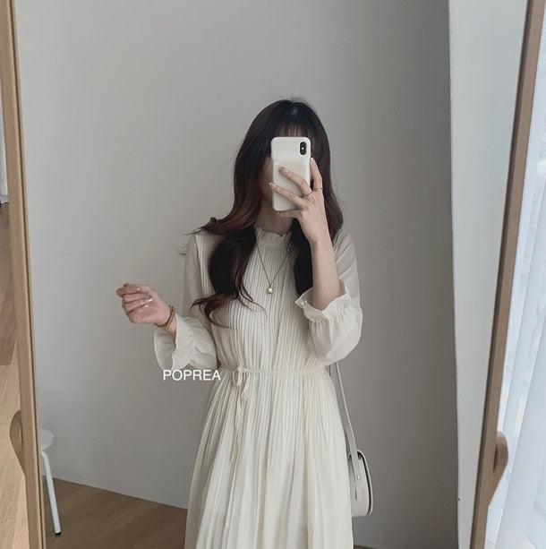 ギャザーシフォンワンピース 5107-画像12-韓国ファッション通販POPREA［ポップリア］