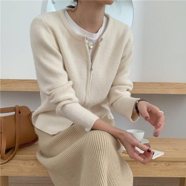 ラウンドネックジッパーカーディガン 4968-画像12-韓国ファッション通販POPREA［ポップリア］