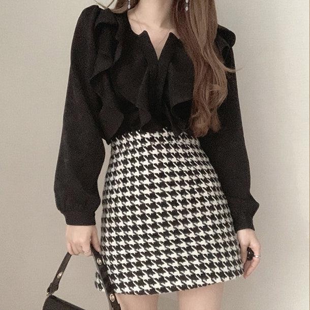 シアーフリルシフォンブラウス 5050-画像12-韓国ファッション通販POPREA［ポップリア］