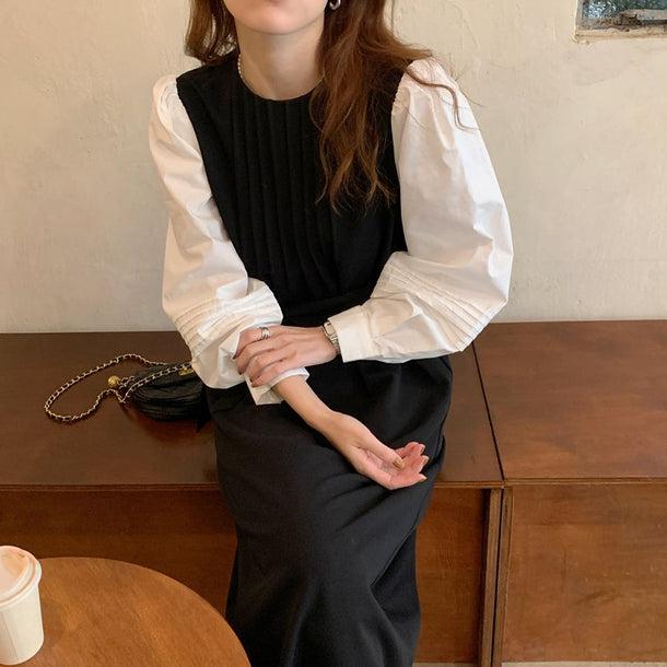 エレガントラウンドネックワンピース 5052-画像12-韓国ファッション通販POPREA［ポップリア］