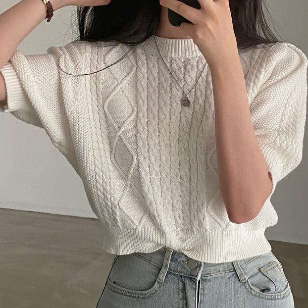 パフスリケーブルサマーニット 5227-画像12-韓国ファッション通販POPREA［ポップリア］