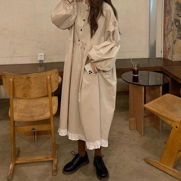 Aラインフリルワンピース 5086-画像12-韓国ファッション通販POPREA［ポップリア］