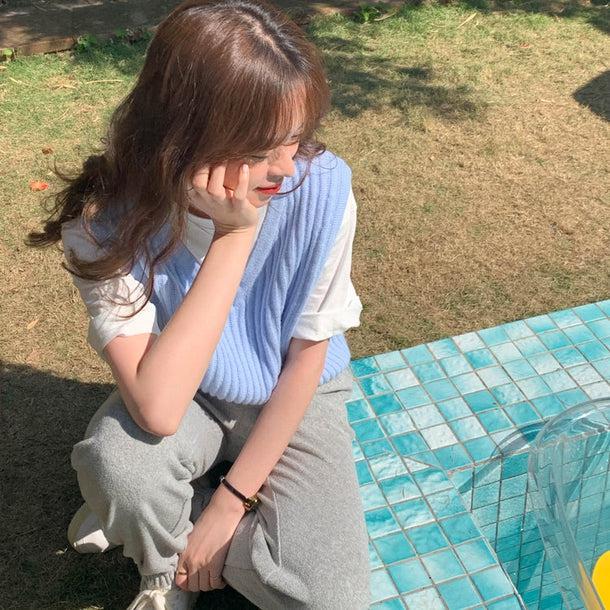 Vネックリブニットベスト 5112-画像12-韓国ファッション通販POPREA［ポップリア］