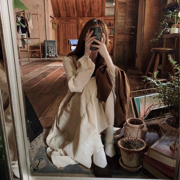 レトロツイストニットワンピースセット 4937-画像12-韓国ファッション通販POPREA［ポップリア］