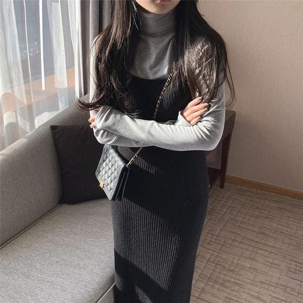 ニットキャミソールロングワンピース 4735-画像12-韓国ファッション通販POPREA［ポップリア］