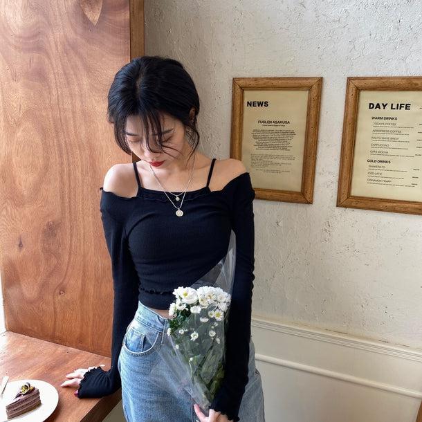 レイヤードメロースリムトップス 5116-画像12-韓国ファッション通販POPREA［ポップリア］