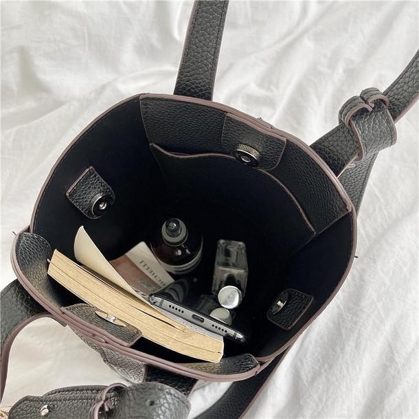 レザー調ポータブルバケットバッグ 4835-画像12-韓国ファッション通販POPREA［ポップリア］