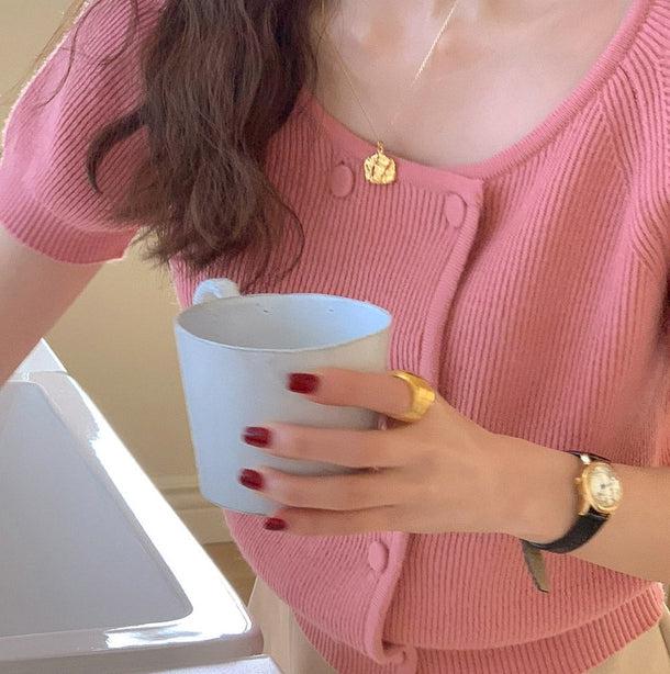 ノーカラーダブルボタンニット 5228-画像12-韓国ファッション通販POPREA［ポップリア］